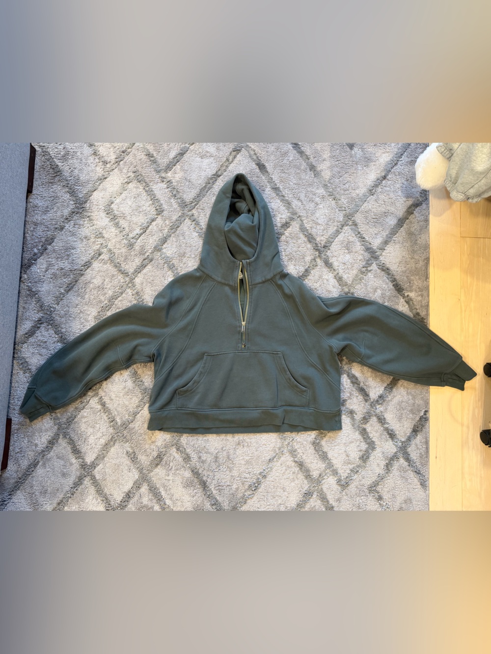 Scuba oversized 1/4 zip hoodie dark forest